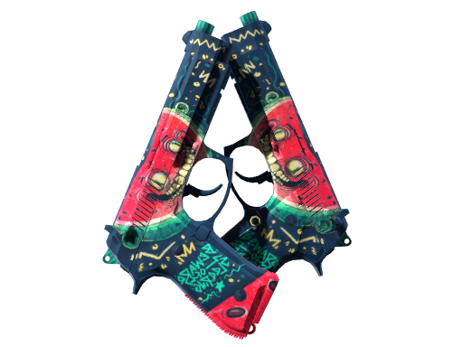 StatTrak™ Dual Berettas | Melondrama (Well-Worn)